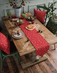 Red Bell Print Table Set for Christmas