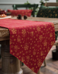 Juego de mesa con estampado de campanas rojas para Navidad 