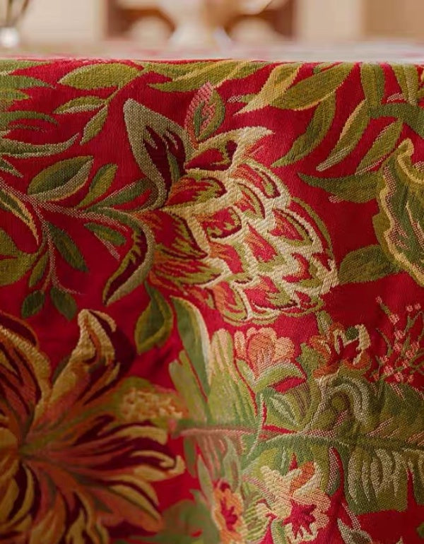 Nappe épaisse en jacquard rouge