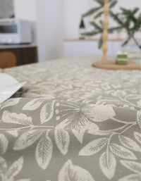 Nappe Jacquard Rétro Jardin Gris Vert