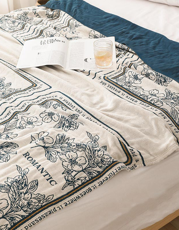 Funda de cama reversible de algodón puro con diseño floral para sofá