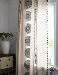 Cortinas con estampado de mandala estilo paquete de varillas 