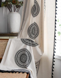 Cortinas con estampado de mandala estilo paquete de varillas 