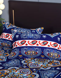 Royal Blue Floral Paisley Bedding Set (3PCS)