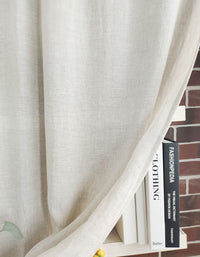 Ruffled Hem Pure Linen Door Curtains