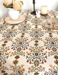 Nappe ronde style Noël avec pompon 