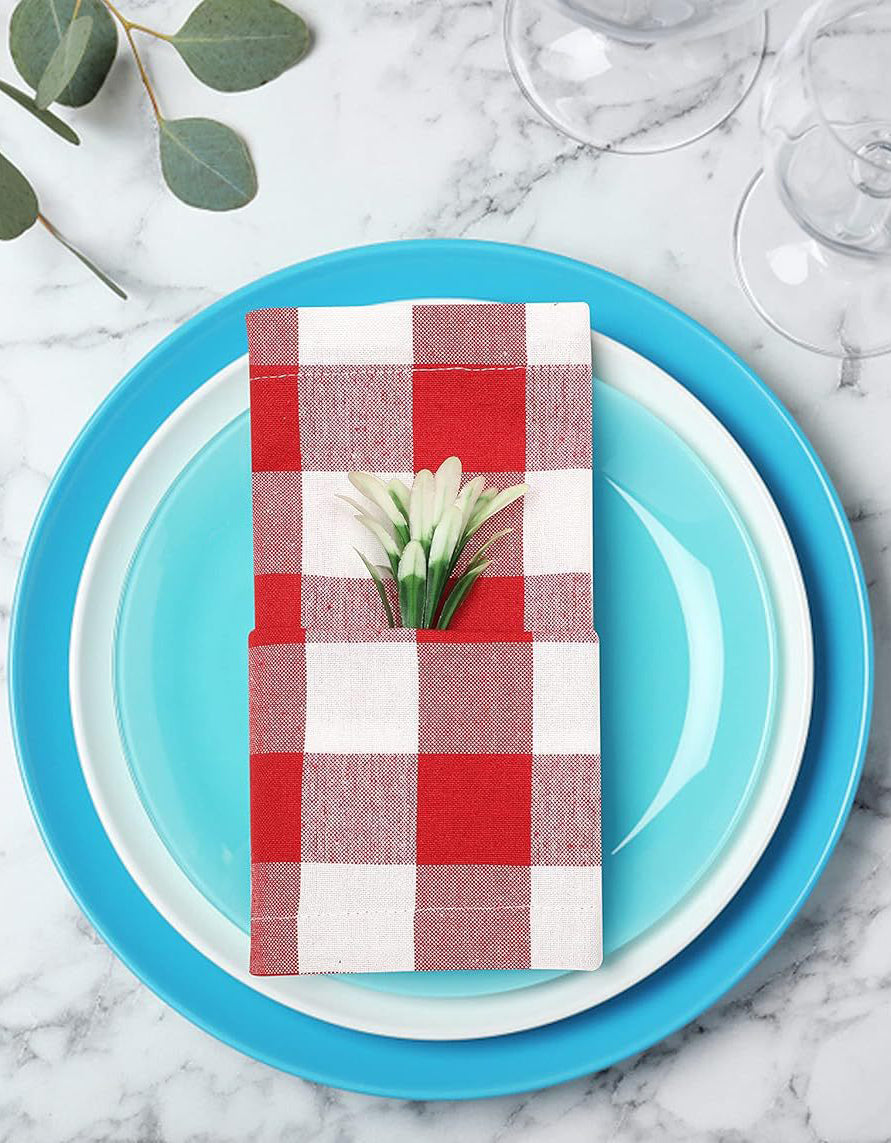 Rustic Checkered Cloth Napkins (2PCS)