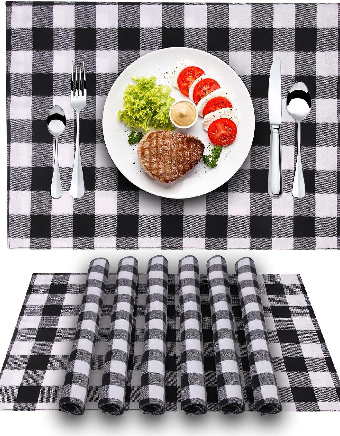 Rustic Checkered Cloth Napkins (2PCS)