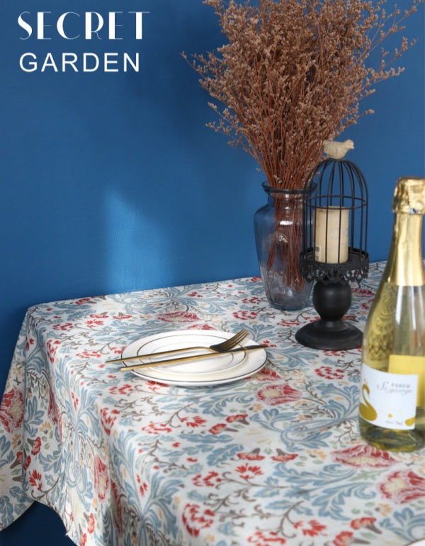 Nappe en coton et lin Secret Garden