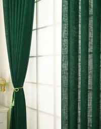 Simple Classic Green Linen Curtain