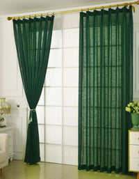 Simple Classic Green Linen Curtain