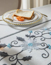 Simple Jacquard Embroidered Cotton and Linen Table Cloth