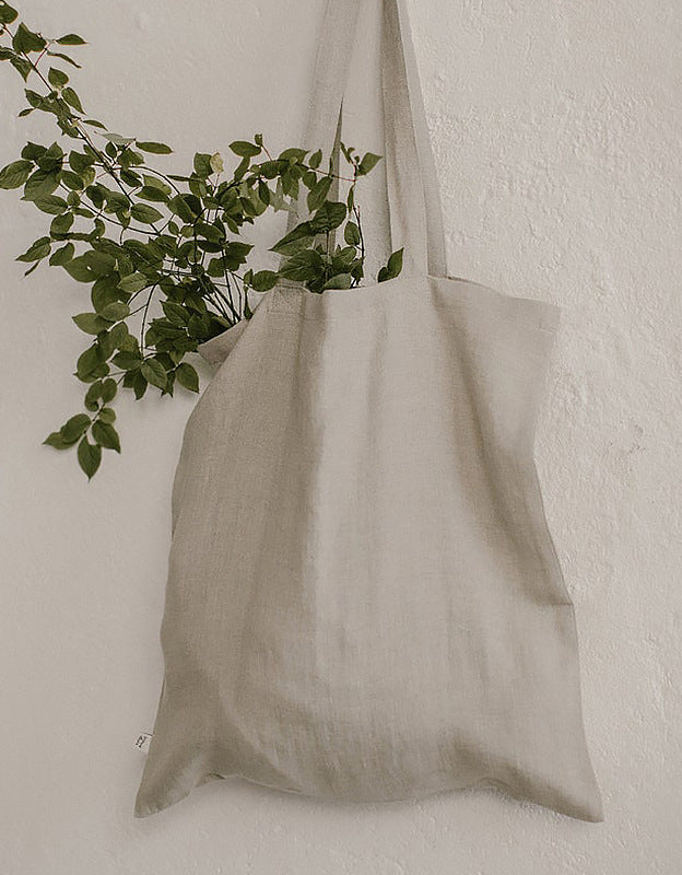 Simple Minimalist Organic Linen Tote Bag