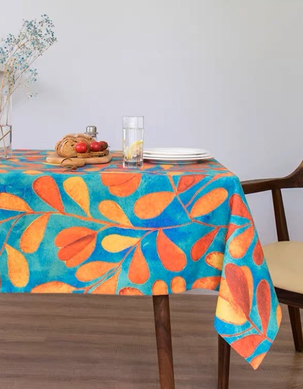 Nappe simple en coton et lin épais en rotin de saule orange