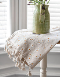 Small Daisy Print Rustic Style Curtains