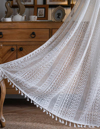 Soft Classic Vintage Macrame White Lace Curtain