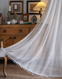 Soft Classic Vintage Macrame White Lace Curtain