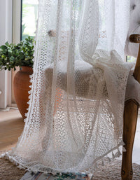 Soft Classic Vintage Macrame White Lace Curtain