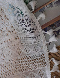 Soft Classic Vintage Macrame White Lace Curtain