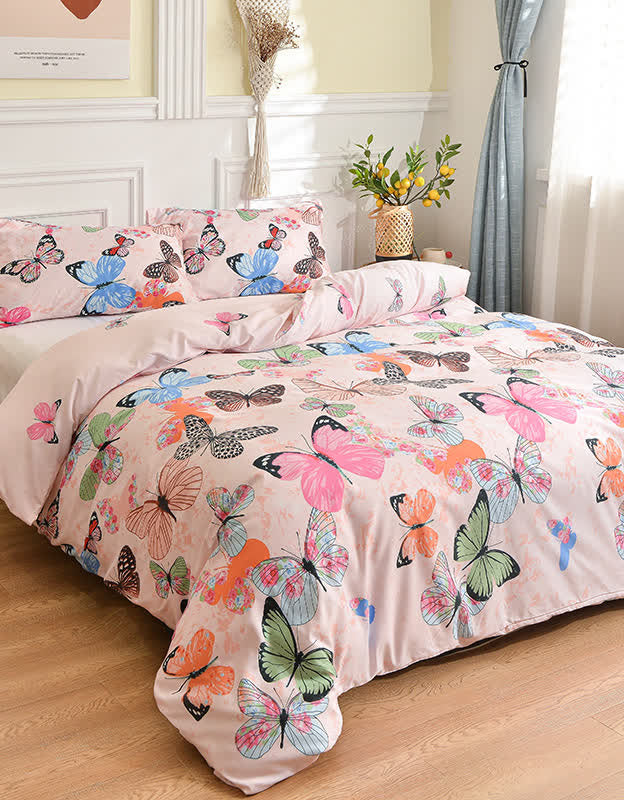 Soft Cozy Elegant Butterfly Pattern Bedding Set (3PCS)