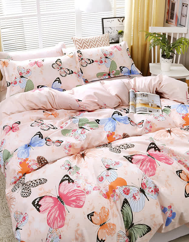 Soft Cozy Elegant Butterfly Pattern Bedding Set (3PCS)