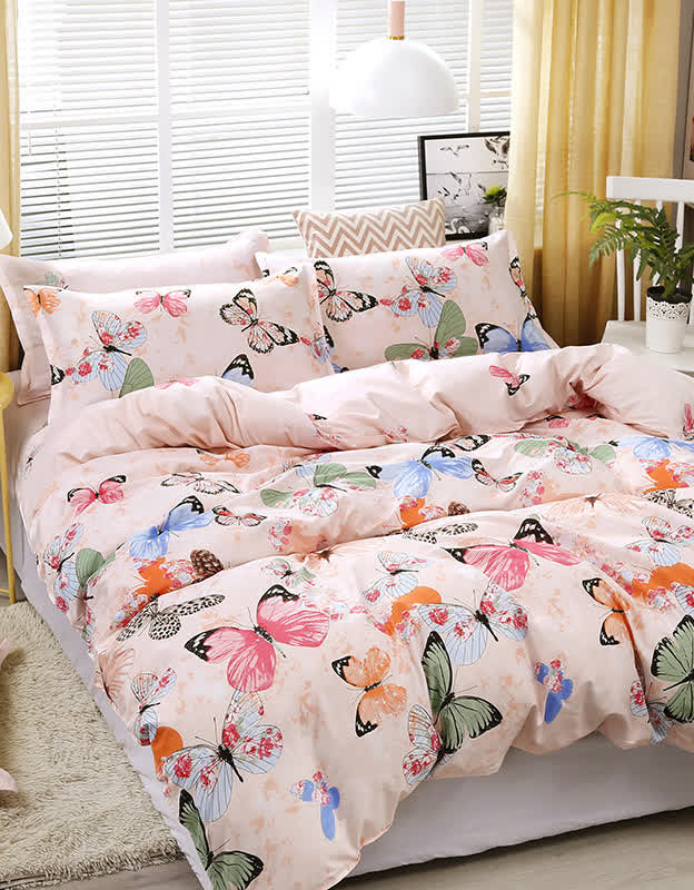 Soft Cozy Elegant Butterfly Pattern Bedding Set (3PCS)