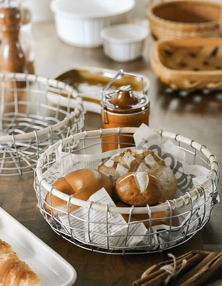 Cesta tejida a mano para guardar frutas y verduras