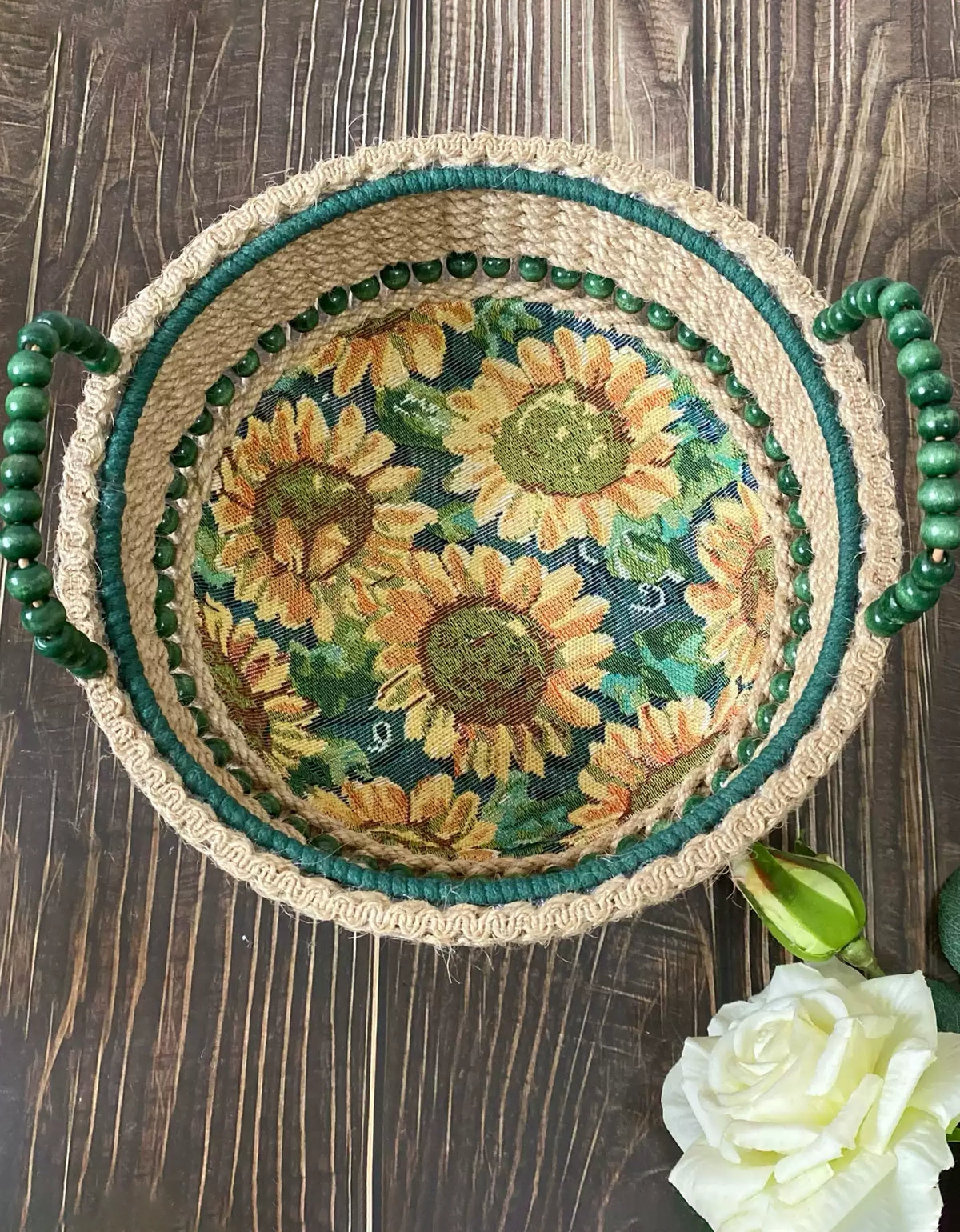 Sunflower Handmade Woven Storage Basket