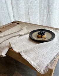 Textured Cotton Linen Raw Edge Placemat