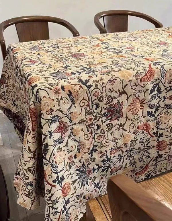 Thickened Jacquard Pastoral Retro Fabric Table Cloth