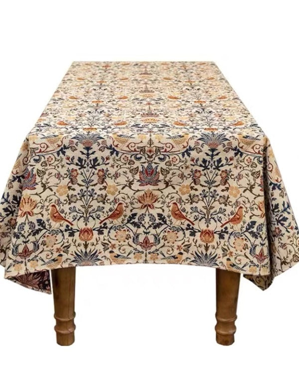 Mantel de tela retro estilo pastoral de jacquard grueso