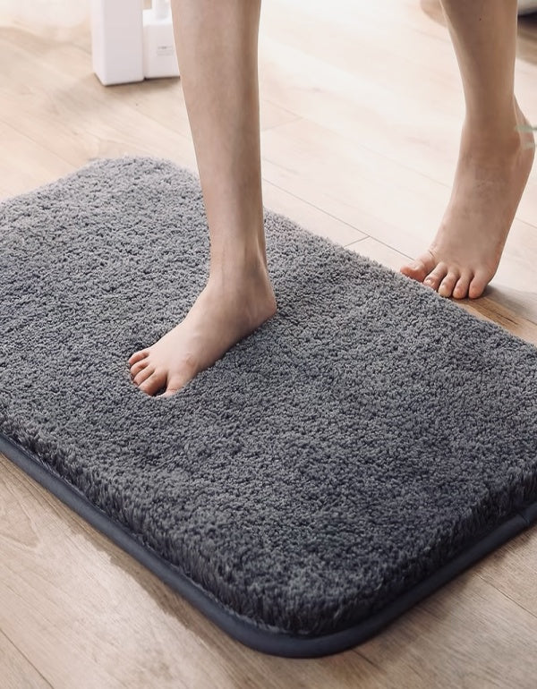 Tapis de sol absorbant en peluche épaisse pour salle de bain