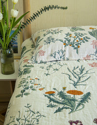 Two-sides Bedroom Vintage Flower Cotton Blanket