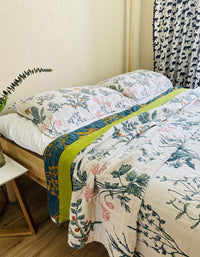 Two-sides Bedroom Vintage Flower Cotton Blanket