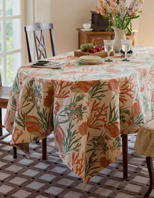 Nappe épaisse en jacquard américain à motif de conque sous-marine