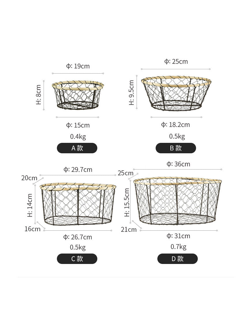 Panier de rangement pour légumes, fruits, pain pour la cuisine