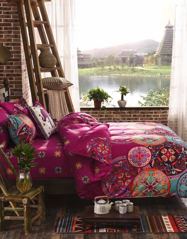 Vibrant Mandala Pattern Luxurious Bohemian Bedding Set (3PCS)