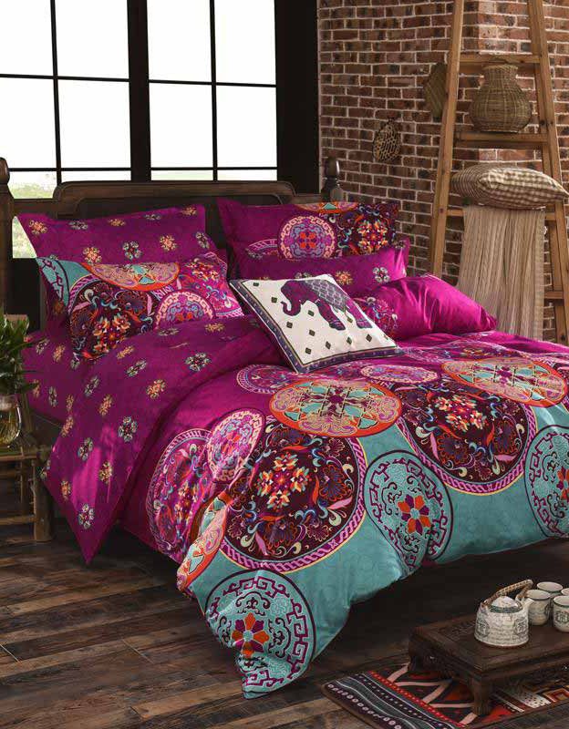 Vibrant Mandala Pattern Luxurious Bohemian Bedding Set (3PCS)