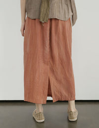 Vintage Relaxed Fit Pure Linen Maxi Skirt