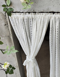 Country Style Rod Packet White Lace Door Curtain