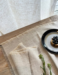 Textured Cotton Linen Raw Edge Placemat