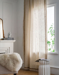 Hemp Lace Edge Cotton Linen Curtains