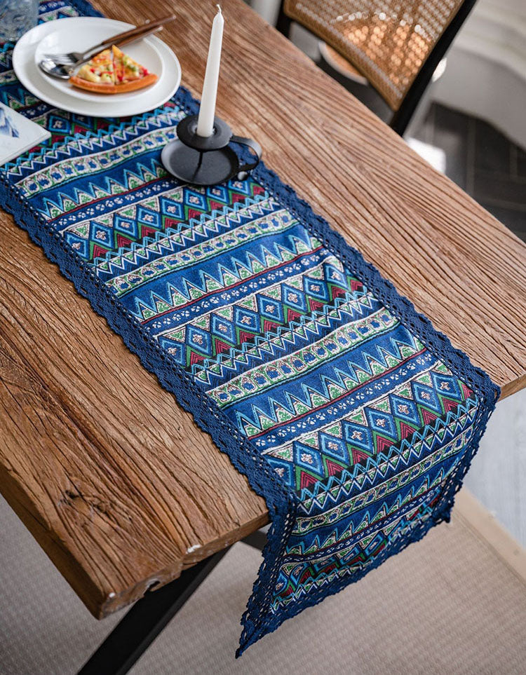 China Porcelain Pattern Blue Printed Table Runner