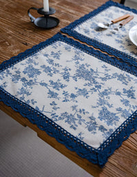 China Porcelain Pattern Blue Printed Placemats