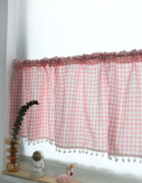 Countryside Style Plaid Half Curtains