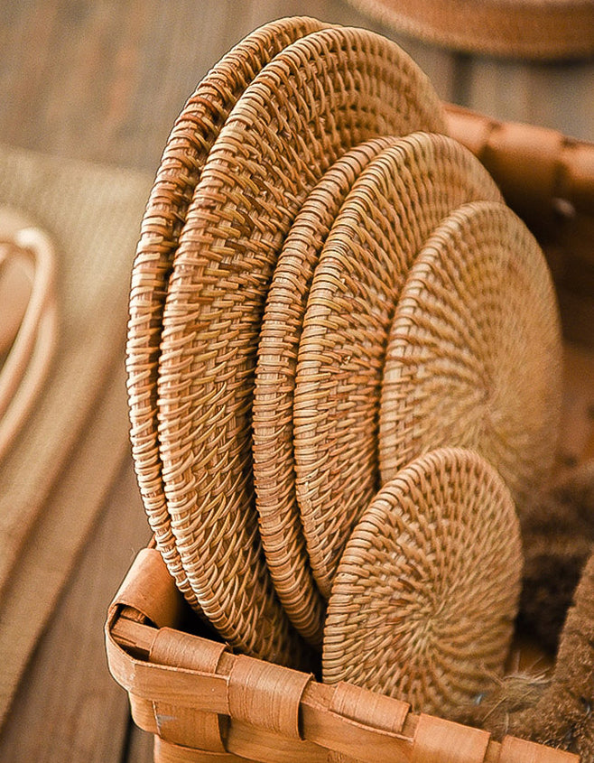 Handmade Rattan Woven Circular Placemat