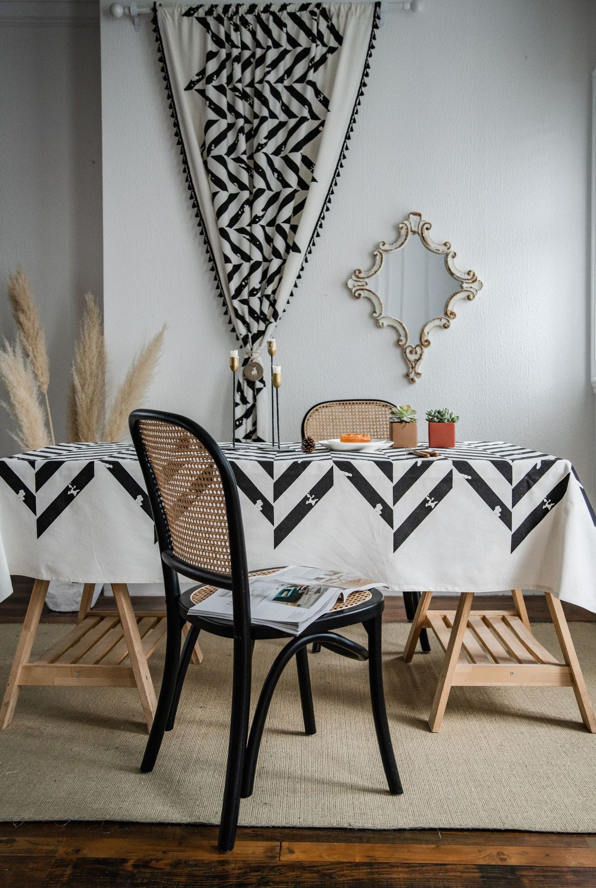 Zebra Stripes Print Modern Minimalist Tablecloth