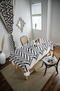 Zebra Stripes Print Modern Minimalist Tablecloth