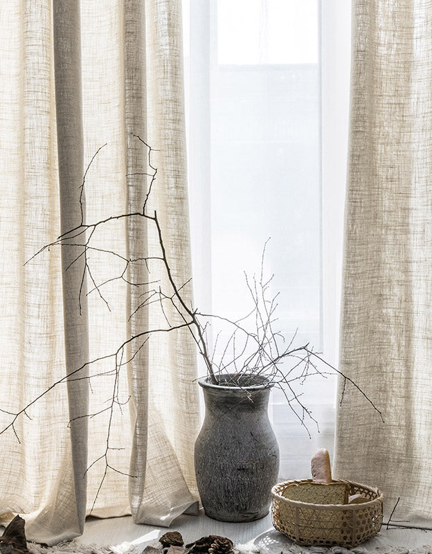 Cortinas de lino para el hogar de estilo francés 