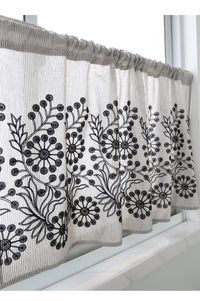 Half Style Embroidery Linen Curtains